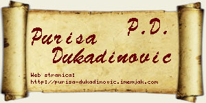 Puriša Dukadinović vizit kartica